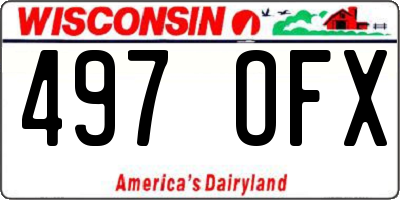 WI license plate 497OFX