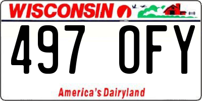 WI license plate 497OFY