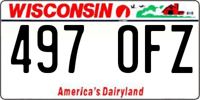 WI license plate 497OFZ