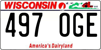 WI license plate 497OGE
