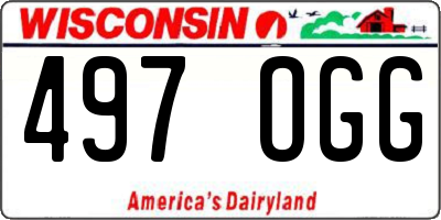 WI license plate 497OGG