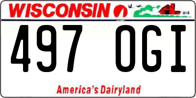 WI license plate 497OGI
