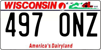 WI license plate 497ONZ