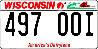 WI license plate 497OOI