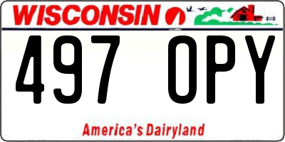 WI license plate 497OPY