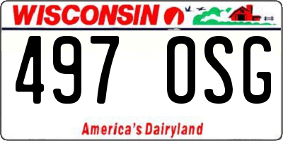 WI license plate 497OSG