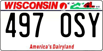 WI license plate 497OSY