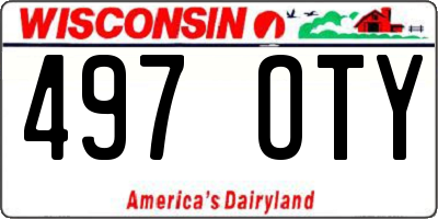 WI license plate 497OTY