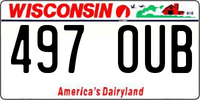 WI license plate 497OUB