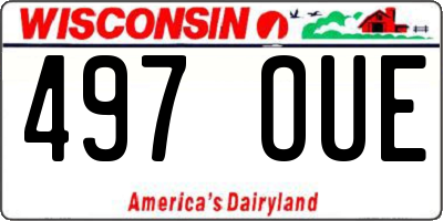 WI license plate 497OUE