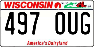 WI license plate 497OUG