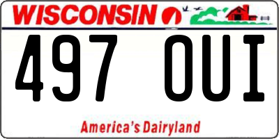 WI license plate 497OUI