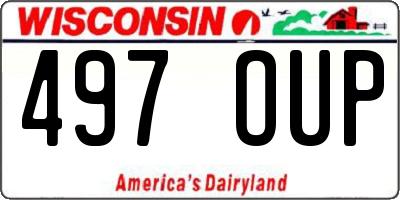 WI license plate 497OUP