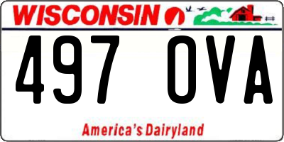 WI license plate 497OVA