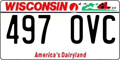 WI license plate 497OVC
