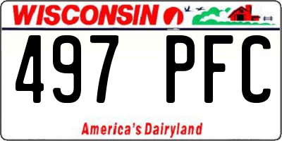 WI license plate 497PFC