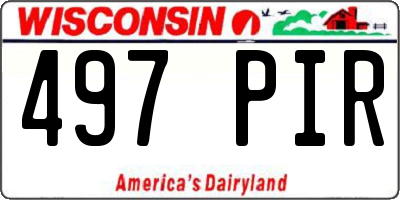 WI license plate 497PIR