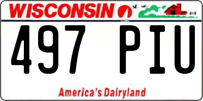 WI license plate 497PIU