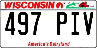 WI license plate 497PIV
