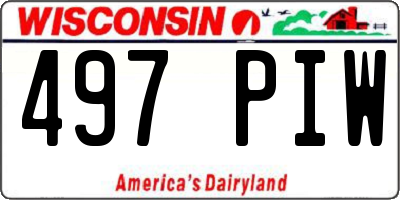 WI license plate 497PIW