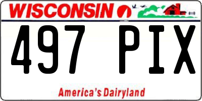 WI license plate 497PIX