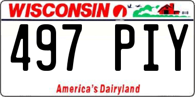 WI license plate 497PIY