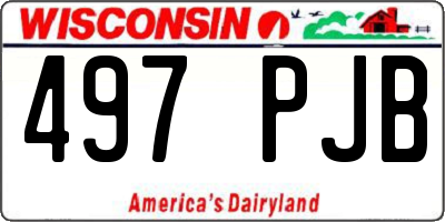 WI license plate 497PJB