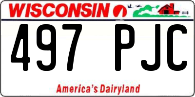 WI license plate 497PJC