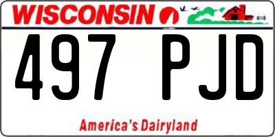 WI license plate 497PJD