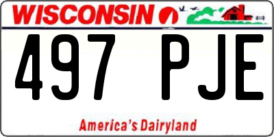 WI license plate 497PJE