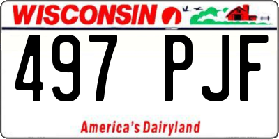 WI license plate 497PJF