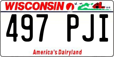WI license plate 497PJI