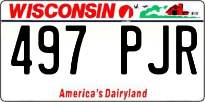 WI license plate 497PJR