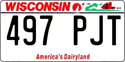 WI license plate 497PJT