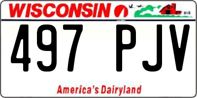 WI license plate 497PJV