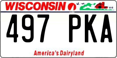 WI license plate 497PKA