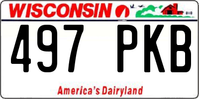 WI license plate 497PKB