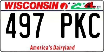 WI license plate 497PKC