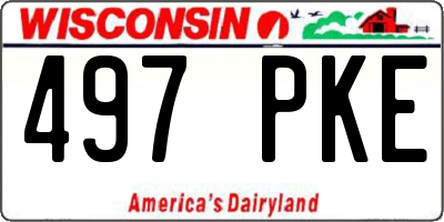 WI license plate 497PKE