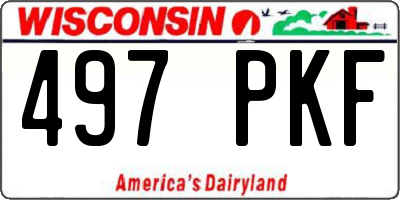 WI license plate 497PKF