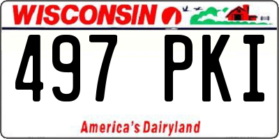 WI license plate 497PKI