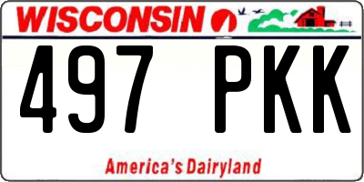 WI license plate 497PKK