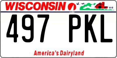 WI license plate 497PKL