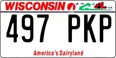 WI license plate 497PKP
