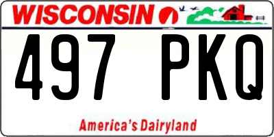 WI license plate 497PKQ