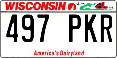 WI license plate 497PKR