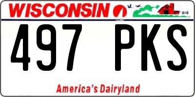 WI license plate 497PKS