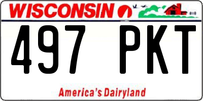WI license plate 497PKT