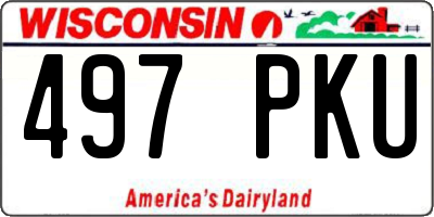 WI license plate 497PKU