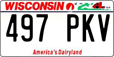 WI license plate 497PKV